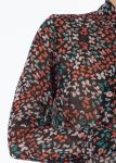 Комбинированная, шифоновая блуза с принтом бабачки